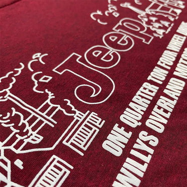 Mens Jeep® Willys Dash Plaque T-Shirt - Heather Deep Red